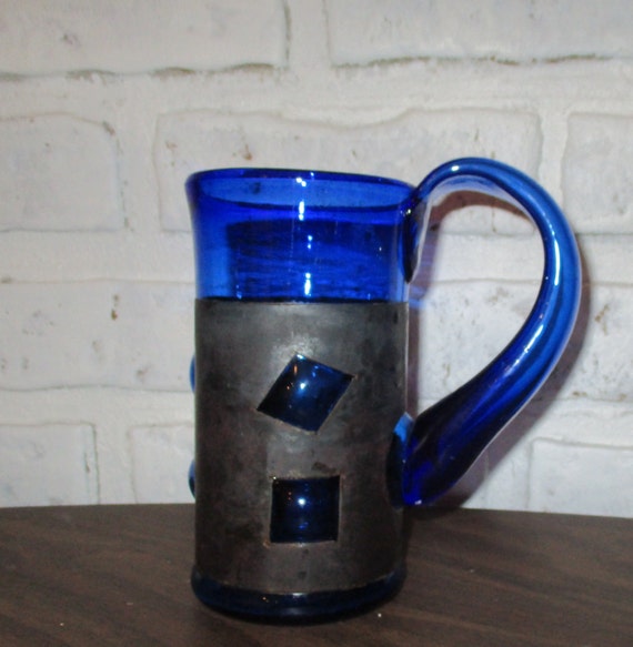 Cobalt Blue Glass Storybook Mug Heisey/Imperial Double | Etsy
