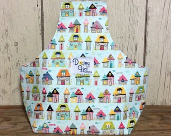 Knitting on the Go Wristlet, knitting bag, yarn holder My neighborhood