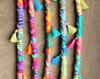 1 (READY to SHIP) Jumbo Twisted Tassel Wrap Bohemian Hair Extension Hippie Tribal Hair wrap