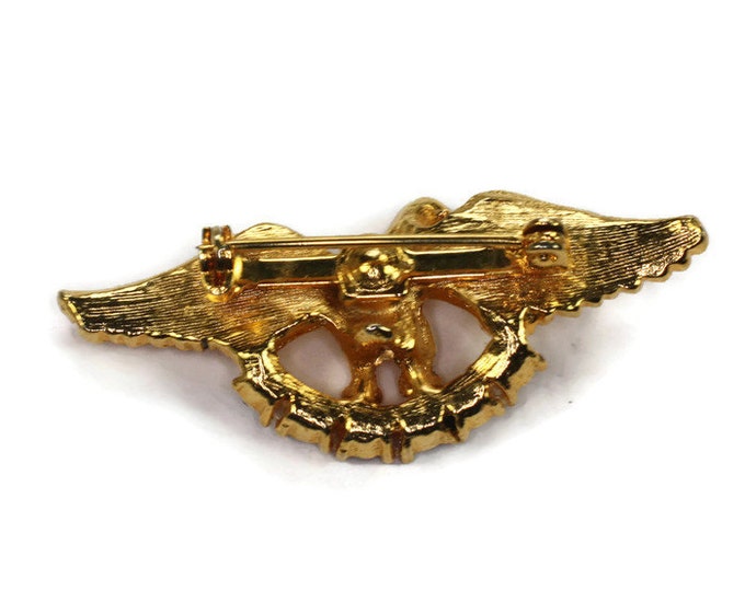 Eagle Pin Red White Blue Rhinestone Patriotic Vintage