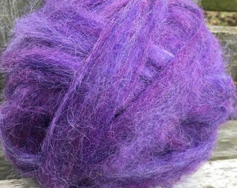 Alpaca Wool Roving, Spinning, Felting, Purple