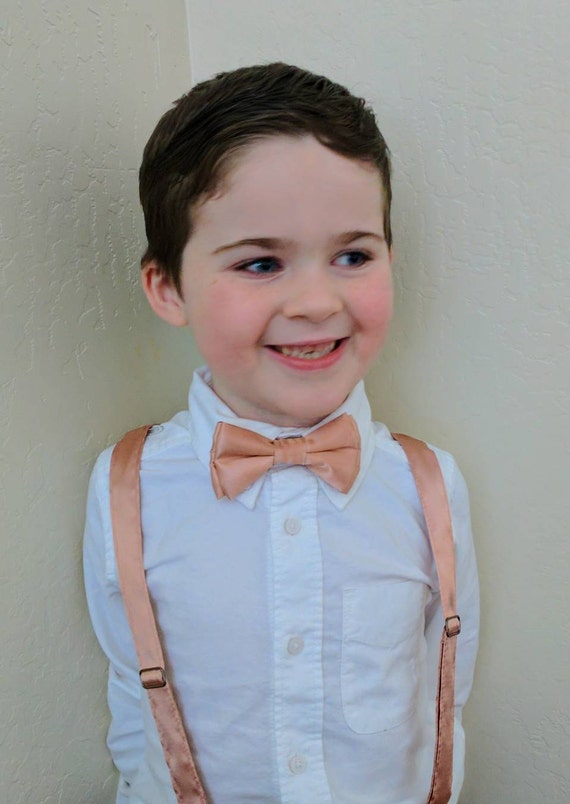Rose Gold Bowtie and Suspenders. Infant toddler boys. 2