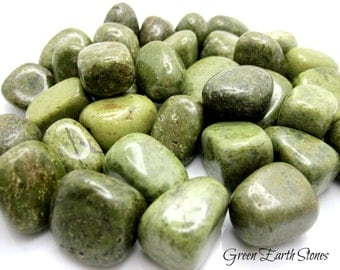ONE Epidote Tumbled Stone , Attraction, Positive Patterns, Chakra, Green, Mineral, Feng Shui