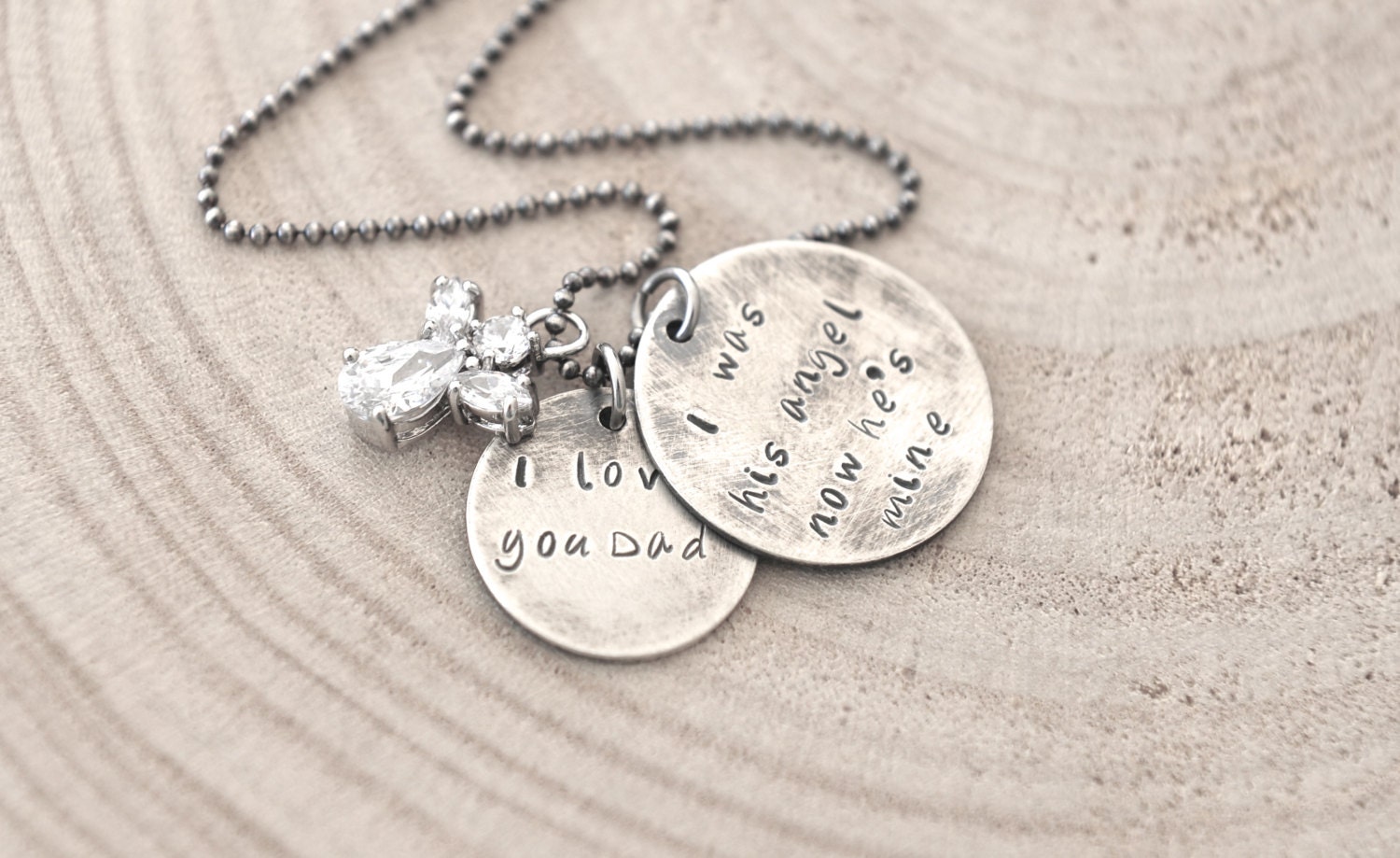 Loss of Dad Necklace Daughter and Dad Quote Angel Necklace