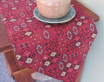 Red Southwestern Table Runner 72" Reversible Red Aztec Table Runner Sedona Table Runner Southwestern Runner Southwestern Red Table Decor