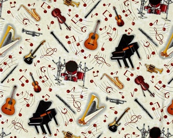 Music Theme Fabric 