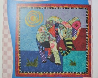 Ellie Elephant Scrappy Fusible Machine Applique Quilt Pattern