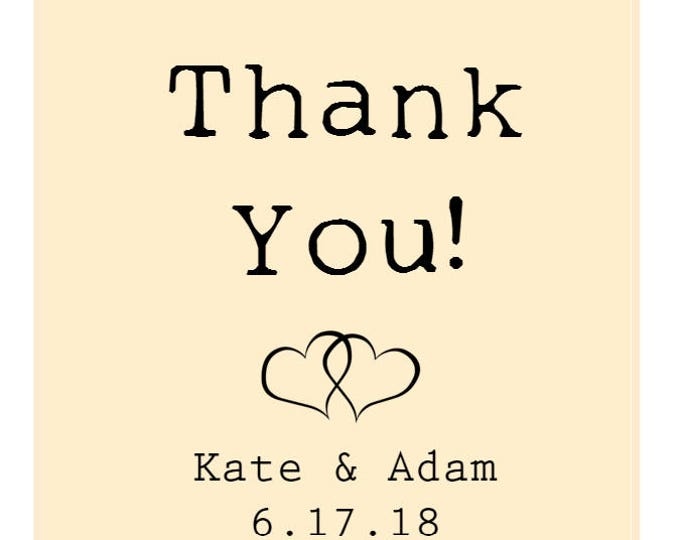 Kraft Wedding Sticker Labels- THANK YOU! - 2in x 2 in- Set of 20 blank or with custom printing || Wedding Stickers, Thank You Tags, Rustic