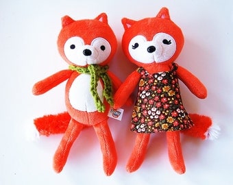 Fox Set - Woodland Stuffed Animal Set Of Two - Love