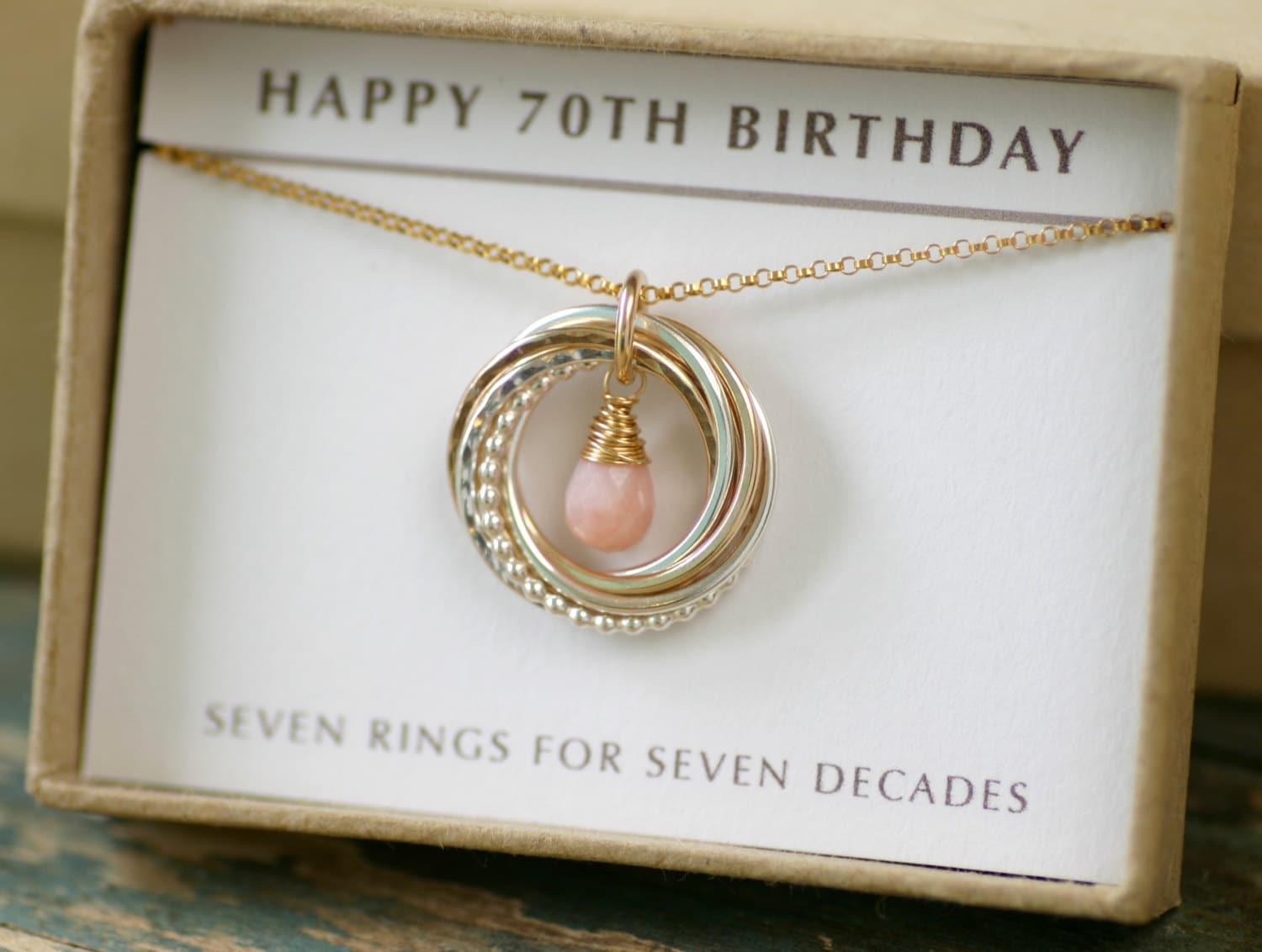70th birthday gift for mother jewelry for grandma gift pink