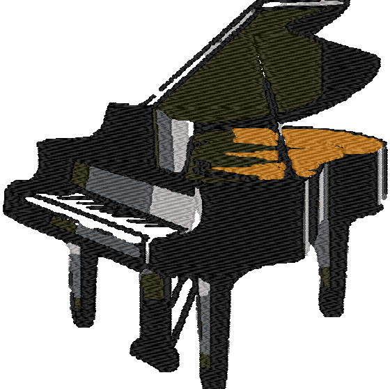 Antique piano digital embroidery design piano digitized