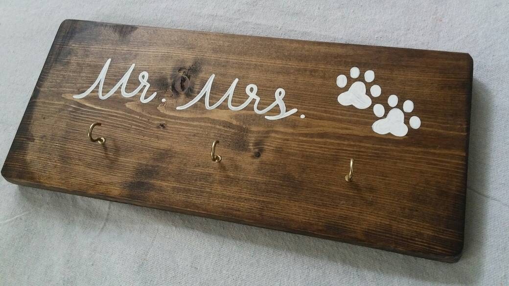 Mr and Mrs Key Holder and Leash Holder Key Hooks Leash