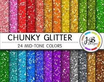Glitter Digital Paper, Glitter Paper, Scrapbook Paper, Chunky Glitter, Glitter Texture, Glitter Digital, Glitter Background, Mid-tone