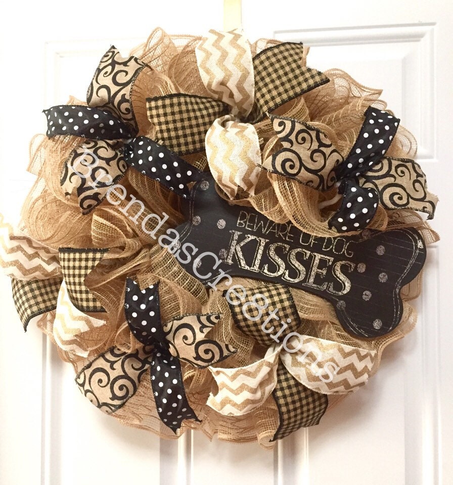 Dog Themed Mesh Wreath Dog Mom Gifts Puppy Party