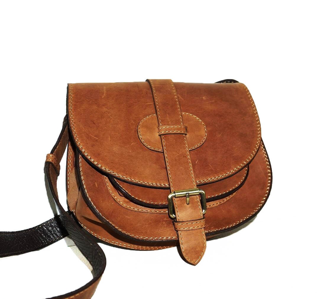 Rustic Leather Saddle Bag // Cross body bag // by ChicLeather