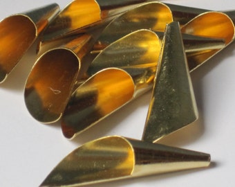 Raw Brass Asymmetrical Cone Shape Bead Cap 40 x 10mm (Qty 10) 75-5-116