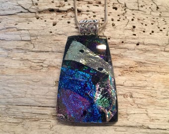 Dichroic glass jewelry, Dichroic glass, Dichroic Glass Pendant, Fused Glass Jewelry, handmade dichroic glass, glass pendant, glass