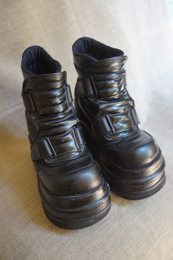 Vintage SHOCK Mega Platform wedge cyber rave goth shoes boots