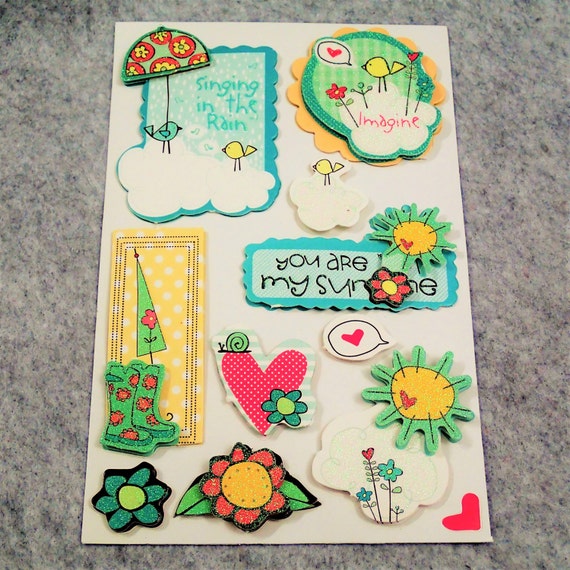 Items similar to Cute Pop Out HAPPY Stickers on Etsy
