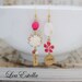 Inspirational Jewelry, Inspire Hope, Motivational earrings, Asymmetrical earrings, Hot Pink Floral Earrings, Mismatched - Inspire Hope