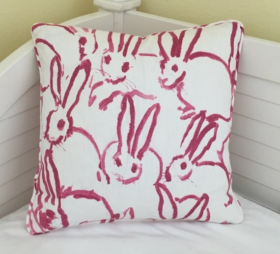 Groundworks Bunny Hutch in Pink on Both Sides Designer Pillow