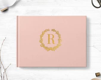 Blush guest book, Landscape or Portrait, Wedding guest book, Various colors