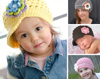 Crochet Hat Pattern, Crochet Pattern Baby, Crochet Pattern Children, Crochet Pattern Hat, "The Original Buttercup Beanie" pattern #101