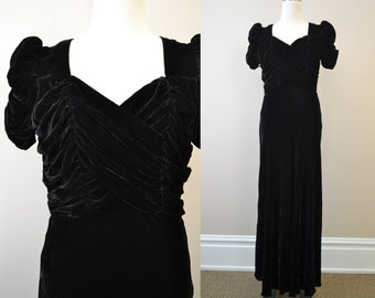 Items similar to 1920s/30s Silk Velvet Evening Gown on Etsy