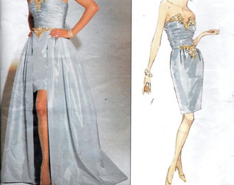 Vintage Vogue 2805 Bellville Sassoon Designer EVENING DRESS Strapless Gown Sewing Pattern UNCUT Size 12, 14 and 16