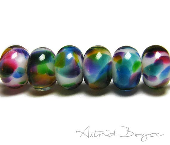 Rainbow Spacers - Artisan Lampwork Glass Bead Set - Perfect for Rainbow Earrings or a Rainbow necklace - Make a Rainbow Bridge Bracelet