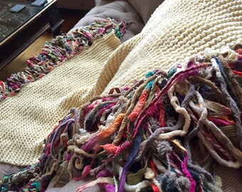 Chunky Knit Blanket Chunky Blanket Chunky Knit Throw Blanket Throw Fringe Thick Blanket Afghan Fringe Blanket