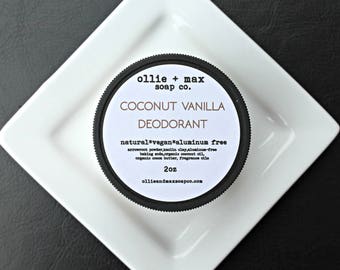 VACATION SALE Coconut Vanilla Vegan Aluminum Free Cream Deodorant