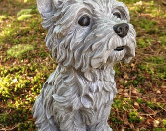 cement golden retriever garden statue