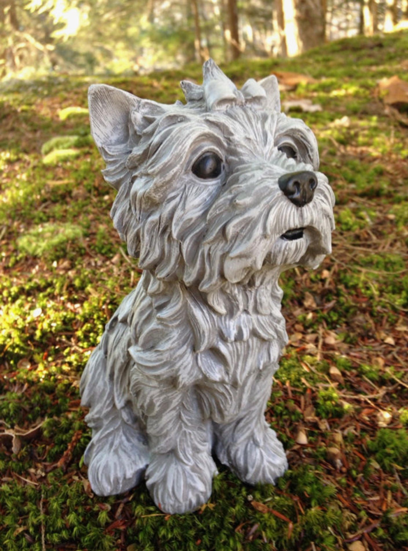 yorkie garden statues