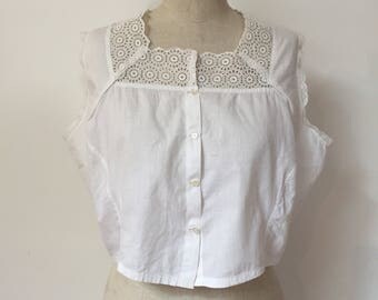 Vintage 1900s White Camisole Corset Cover XL