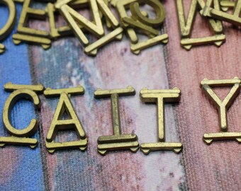 3 Vintage Brass Letters