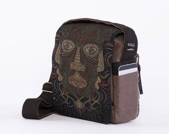 Crossbody Bag, Canvas Handbag, Cross Body Bag, Mens Bag, Over Shoulder Bag, Travel Bag, Gift For Him, Small Shoulder Bag