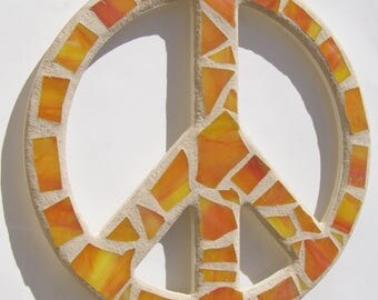 Peace Sign Wall Art blue mosaic peace sign wall art hippie wall decor 60's era Peace Sign Wall Art blue mosaic peace sign wall art hippie wall decor 60's era