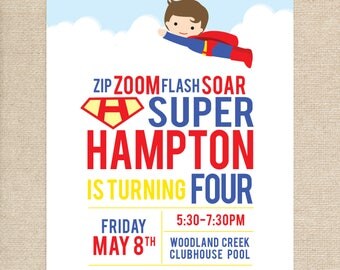 Printed Super Hero Invitations