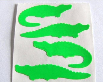 SALE Crocodile Rare Vintage Sandylion Neon Green Stickers - 80's Alligator Gator Croc Scrapbook Collectible