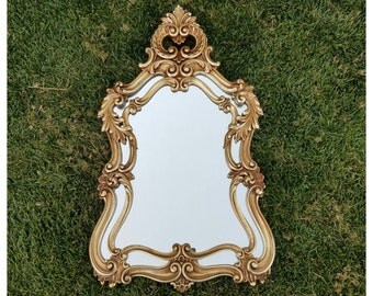 Large Vintage Ornate Gold Acanthus Leaf Wall Mirror