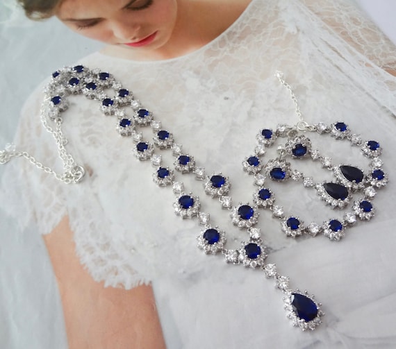 Blue Sapphire jewelry set 3 piece