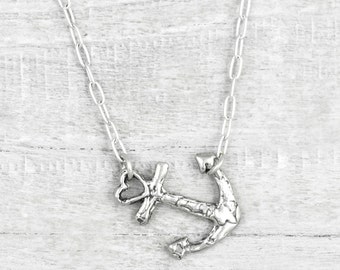 Swept Away Anchor Necklace- Anchor Jewelry- Nautical Necklace- Nautical Jewelry- Ocean Necklace - N720