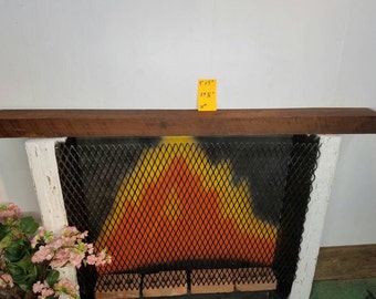 Reclaimed Wood Fireplace Mantle 59 3/4" Long Barnwood Mantle Vintage Wood Beam Shelving