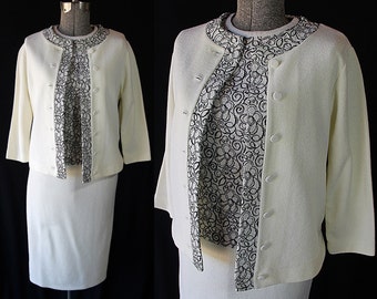 1960s Glengarry Knit Suit, Jackie Kennedy, Blouse, Jacket, Skirt
