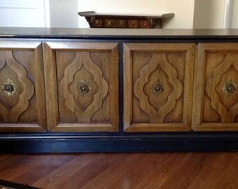 Black Two Tone Mid Century Modern TV Stand, Cabinet