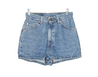 Vintage 90s Levis 912 Denim Hi Waist Blue Shorts Sz 7