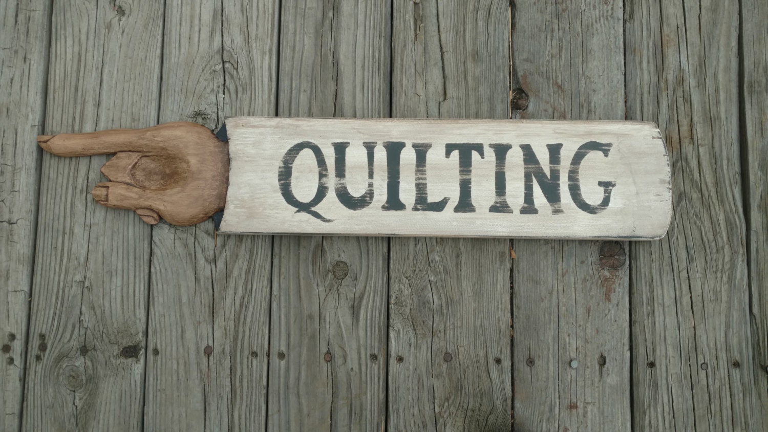 QUILTING SIGN Handcrafted vintage custom wood sign