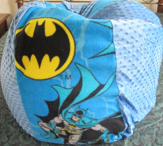 New BATMAN Bean Bag Chair With Blue or Black Minky PanelsADD