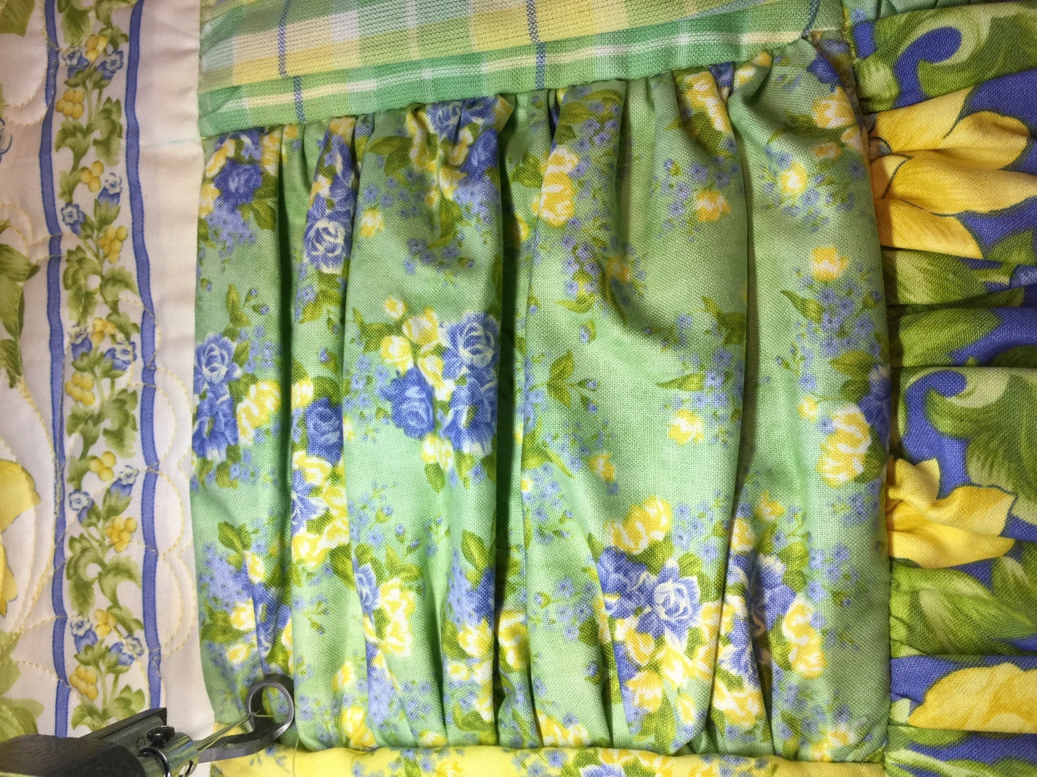 Quilting the Woven Hope ruffles. Quilt pattern and design by Heather Spence Designs, copyrighted.